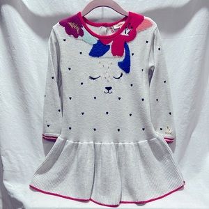 Catimini, 2T, sweater dress with sweet smiling kitten embellishment